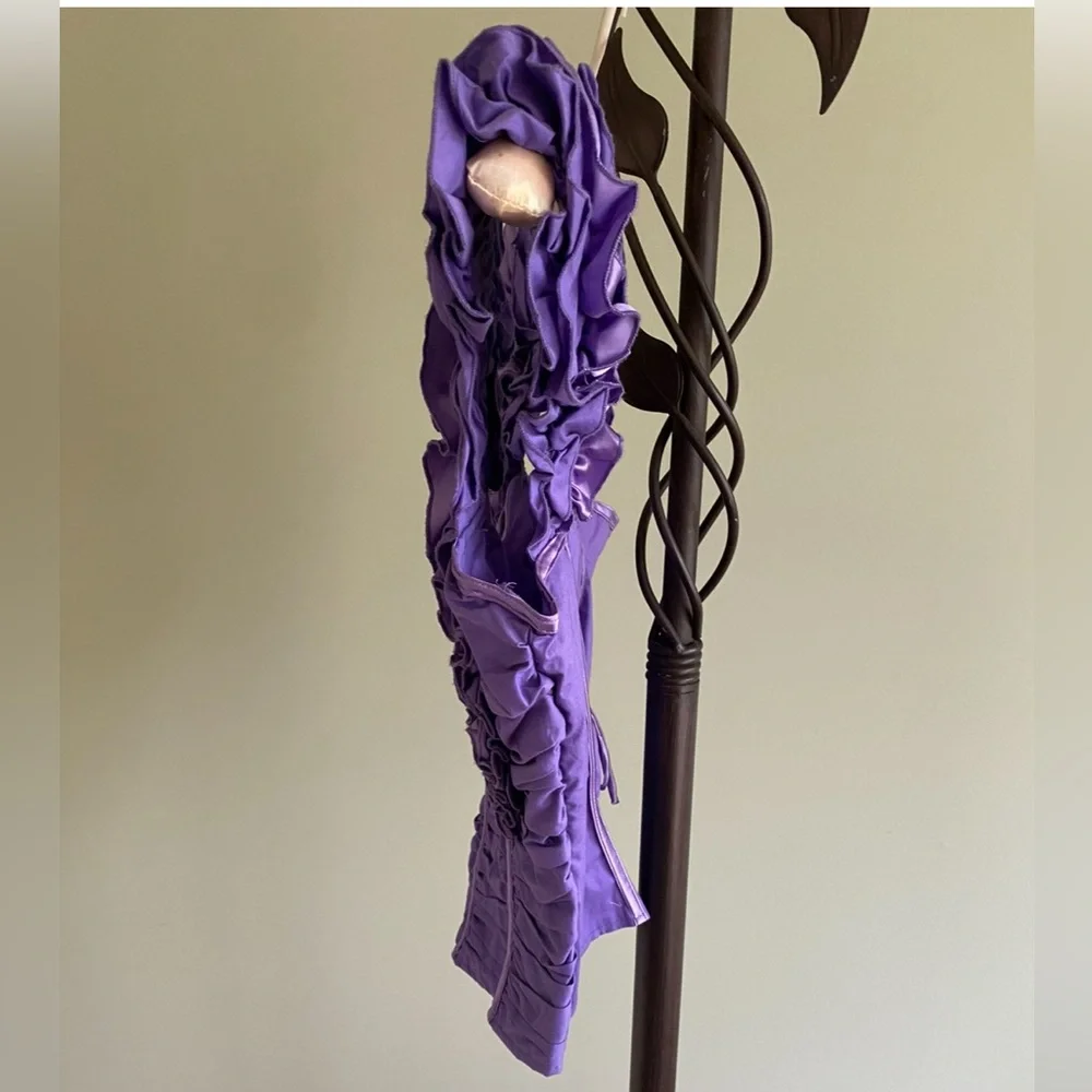 NWOT Purple Ruffled Women's Corset Top - Picture 3 of 16